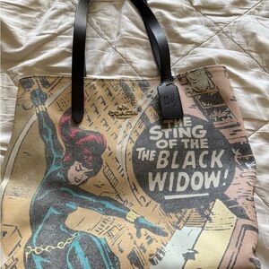 Coach Black Widow Graphic Tote Bag